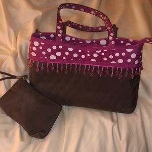 Festive quilted beaded purse